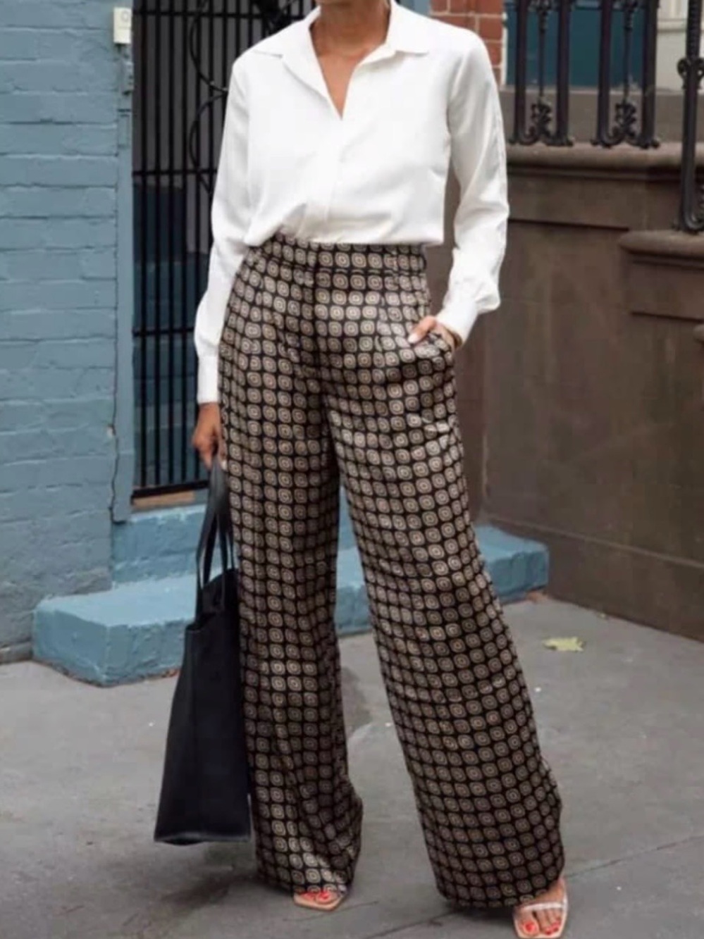 NWT Ann Taylor Satin Wide Leg Printed Pants.